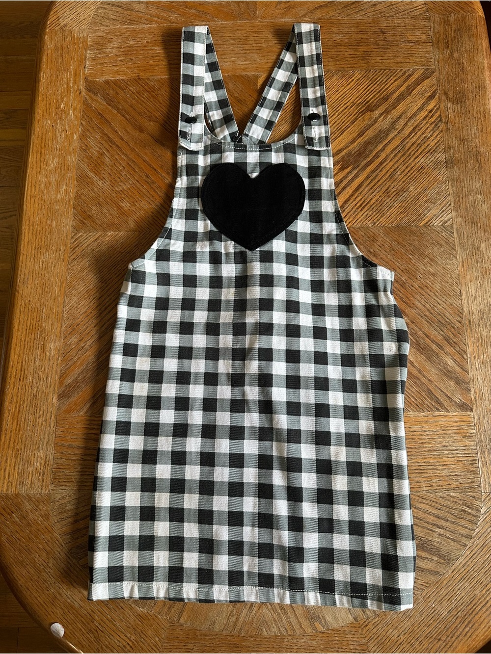 Lazy Oaf Black and White Gingham Overall Dress